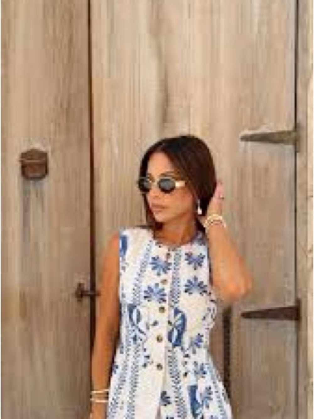 Peppermayo SET White Blue Floral Print Vest WITH Short Skirt - Picture 5 of 9